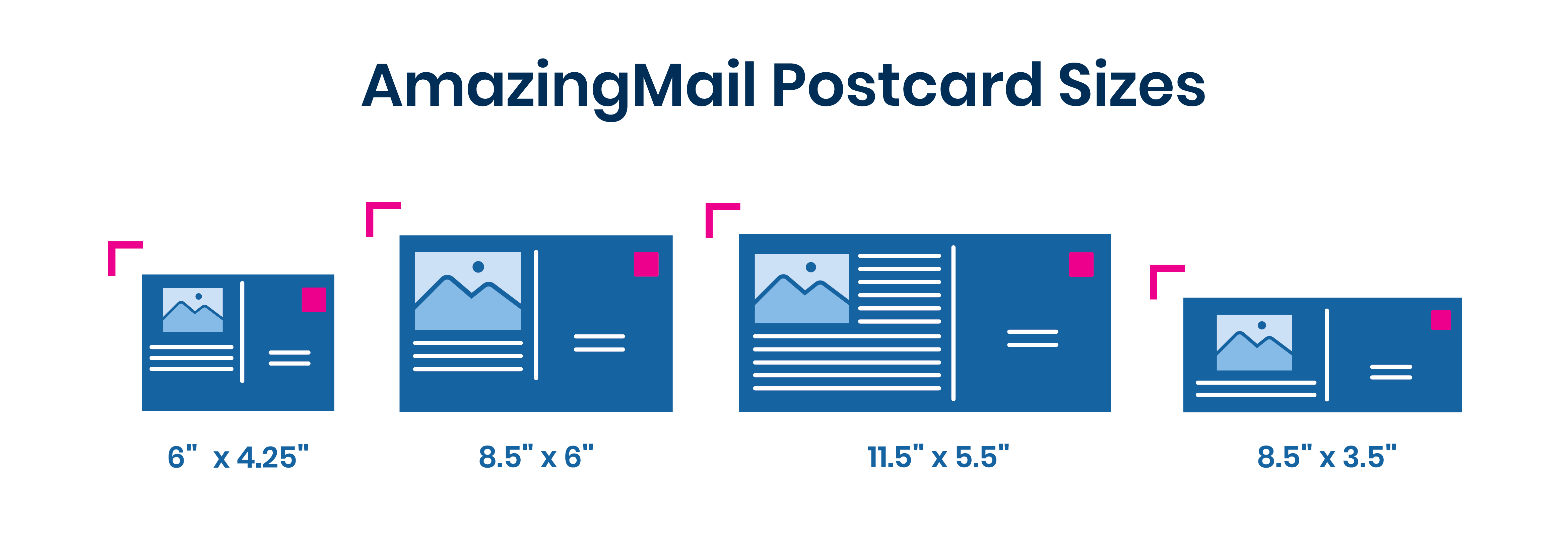 postcard dimensions and postcard sizes for postcard campaigns with AmazingMail 