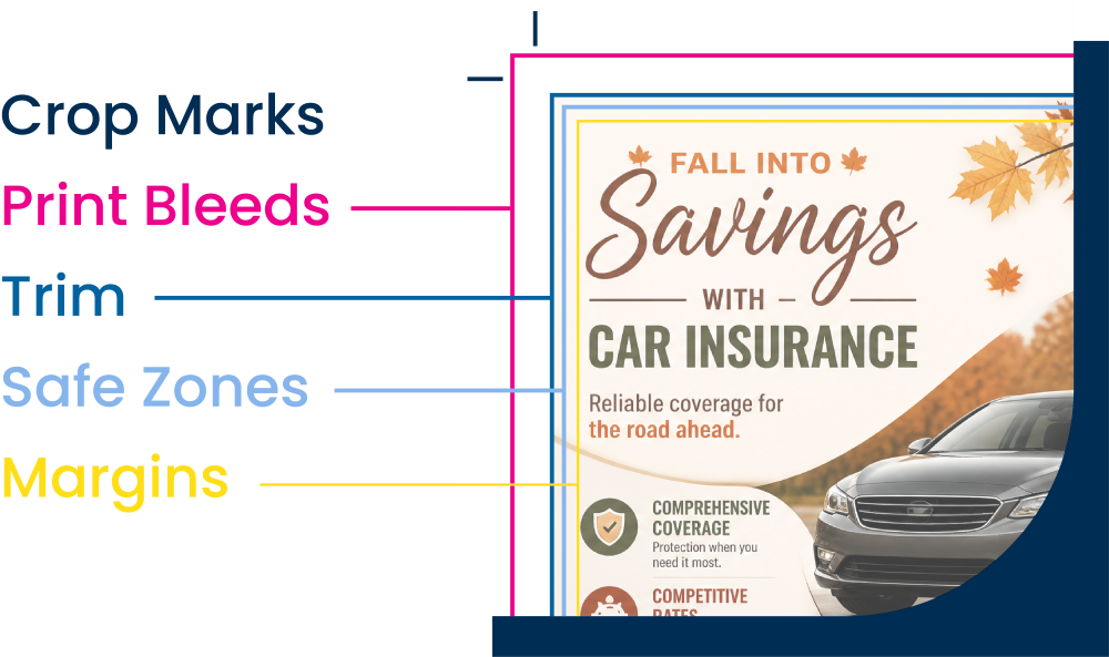 Print Design Content -print bleeds, margins, safe zones, and trim Print Design Content -print bleeds, margins, safe zones, and trim